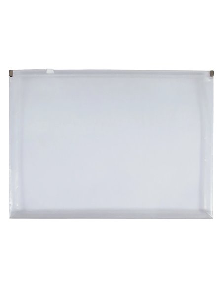 POCHETTE ENVELOPPE LIDERPAPEL POLYPROPYLENE 180 MICRONS A4  210X297MM FERMETURE ECLAIR  TRANSPARENT INCOLORE