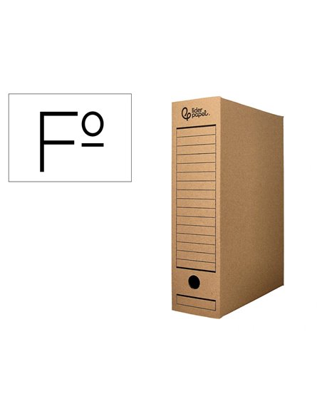 BOITE A ARCHIVES LIDERPAPEL CARTON RECYCLE 325G/M2 DOS  100MM KRAFT 365X100X251MM