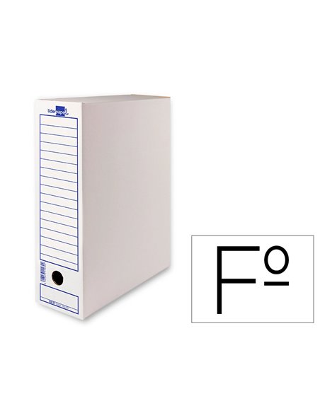 BOITE A ARCHIVES LIDERPAPEL CARTON RECYCLE 325G/M2 DOS  100MM 365X100X251MM COLORIS BLANC