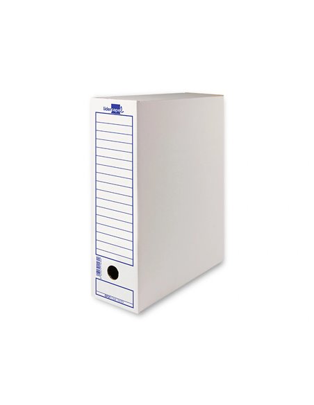 BOITE A ARCHIVES LIDERPAPEL CARTON RECYCLE 325G/M2 DOS  100MM 365X100X251MM COLORIS BLANC