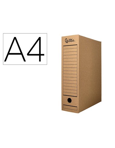 BOITE A ARCHIVES LIDERPAPEL CARTON RECYCLE DIN A4 325G/M2 DOS 82MM KRAFT 325X82X250MM