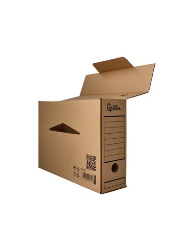 BOITE A ARCHIVES LIDERPAPEL CARTON RECYCLE DIN A4 325G/M2 DOS 82MM KRAFT 325X82X250MM