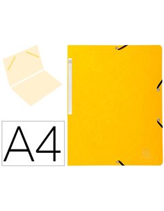 CHEMISE EXACOMPTA SANS RABAT CARTE LUSTRÉE 4,5/10E A4 24X32CM ÉTIQUETTE DOS ÉLASTIQUE COLORIS JAUNE