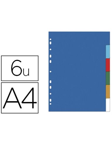 INTERCALAIRE OXFORD POLYPROPYLÈNE 12/100E 6 POSITIONS A4 210X297MM