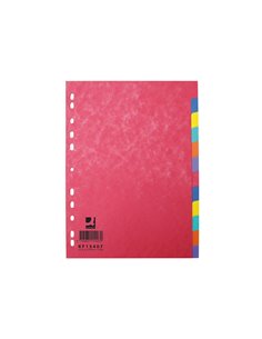 INTERCALAIRE Q-CONNECT CARTE LUSTRÉE 225G 12 POSITIONS A4 210X297MM 2