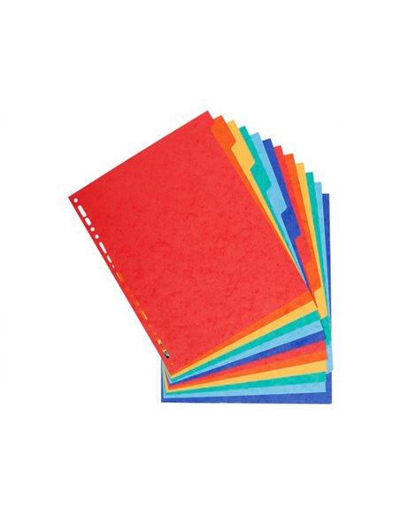 INTERCALAIRE Q-CONNECT CARTE LUSTRÉE 225G 12 POSITIONS A4 210X297MM