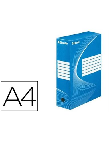 BOÎTE ARCHIVES ESSELTE VIVIDA CARTON ONDULÉ RECYCLABLE A4 2 50X80X352MM PAROIS DOUBLES DOS 80MM LIVRÉ PLAT COLORIS BLEU
