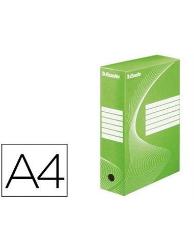 BOÎTE ARCHIVES ESSELTE VIVIDA CARTON ONDULÉ RECYCLABLE A4 2 50X80X352MM PAROIS DOUBLES DOS 80MM LIVRÉ PLAT COLORIS VERT