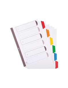 INTERCALAIRE EXACOMPTA CARTE BLANCHE 160G 6 POSITIONS A4 ONGLETS COULEUR RENFORCÉS 2