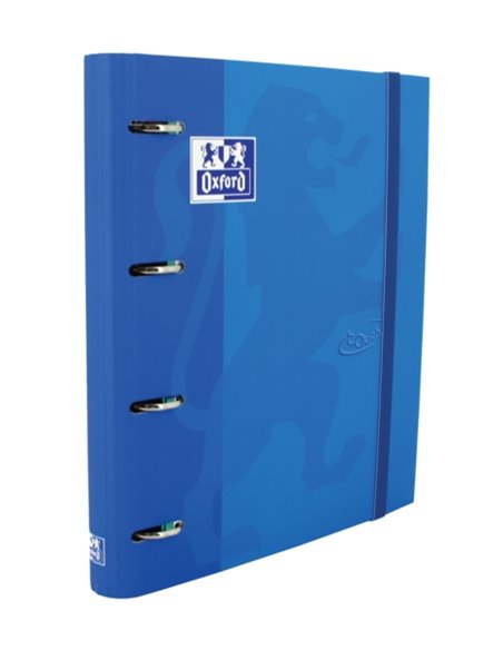 Classeur européen Oxford Touch A4+ - Couverture extra-rigide - Dos 45 mm - Anneaux 4D x 35 mm - Recharges 5x5 incluses - Couleur