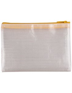 POCHETTE Q-CONNECT PORTE-DOCUMENTS PVC A6 OUVERTURE SUPÉRIEURE AVEC FERMETURE ÉCLAIR COLORIS JAUNE 2