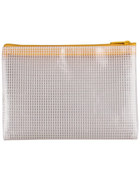 POCHETTE Q-CONNECT PORTE-DOCUMENTS PVC A6 OUVERTURE SUPÉRIEURE AVEC FERMETURE ÉCLAIR COLORIS JAUNE
