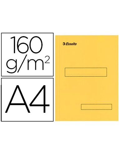 SOUS-CHEMISE ESSELTE CARTON KRAFT 160G 230X310MM A4 2 RABATS COLORIS JAUNE