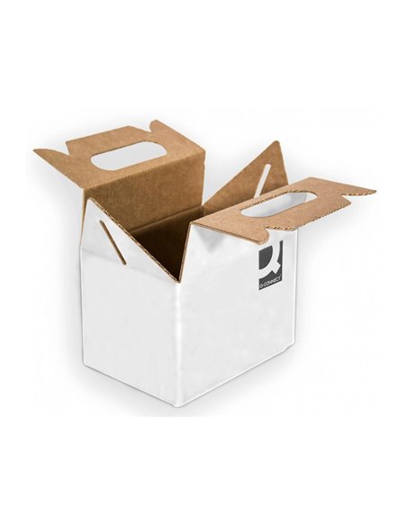 CARTON VALISETTE Q-CONNECT PORTE-DOCUMENTS 355X120X258 MMAVEC ANSES BOITE POUR ENVOI ETTRANSPORT COLORIS BLANC