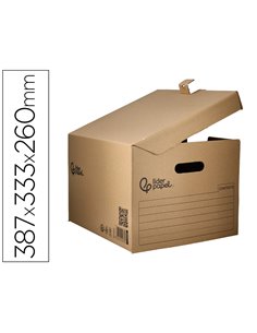 CONTAINER A ARCHIVES LIDERPAPEL CARTON MONTAGE AUTOMATIQUE POUR 3 BOITES FORMAT FOLIO / 3 CLASSEURS A-Z 387X333X260MM