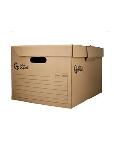 CONTAINER A ARCHIVES LIDERPAPEL CARTON MONTAGE AUTOMATIQUE POUR 3 BOITES FORMAT FOLIO / 3 CLASSEURS A-Z 387X333X260MM 2