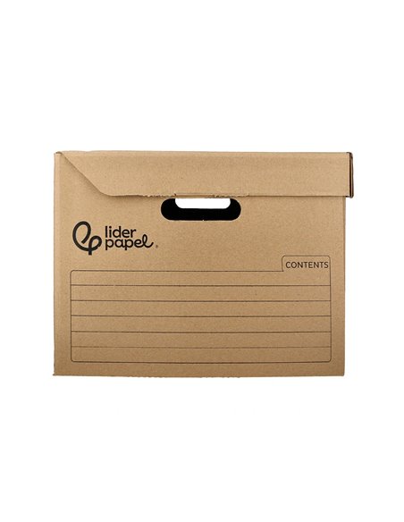 CONTAINER A ARCHIVES LIDERPAPEL CARTON MONTAGE AUTOMATIQUE POUR 3 BOITES FORMAT FOLIO / 3 CLASSEURS A-Z 387X333X260MM