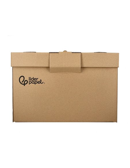 CONTAINER A ARCHIVES LIDERPAPEL CARTON MONTAGE AUTOMATIQUE POUR 3 BOITES FORMAT FOLIO / 3 CLASSEURS A-Z 387X333X260MM