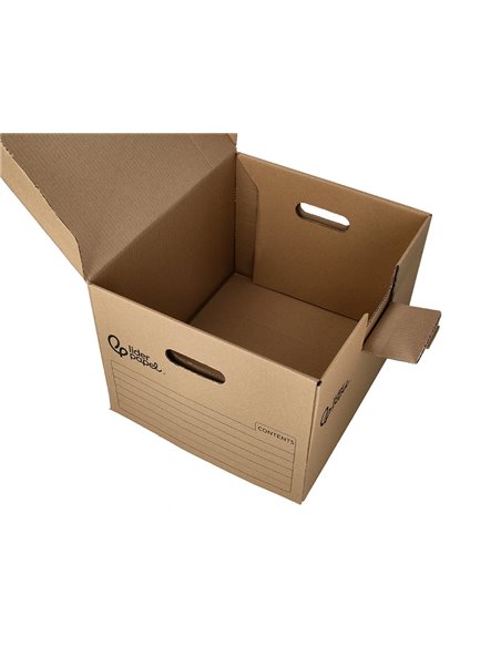 CONTAINER A ARCHIVES LIDERPAPEL CARTON MONTAGE AUTOMATIQUE POUR 3 BOITES FORMAT FOLIO / 3 CLASSEURS A-Z 387X333X260MM