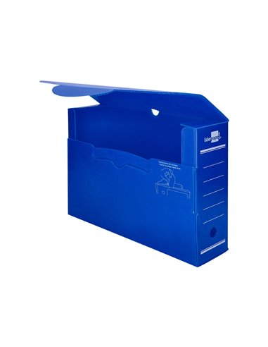 BOITE A ARCHIVES LIDERPAPEL POLYPROPYLENE ONDULE DOS  100MM 360X100X260MM COLORIS BLEU