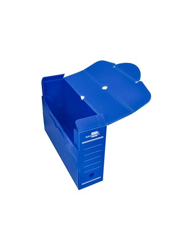BOITE A ARCHIVES LIDERPAPEL POLYPROPYLENE ONDULE DOS  100MM 360X100X260MM COLORIS BLEU