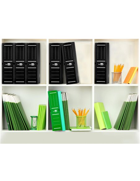 BOITE A ARCHIVES LIDERPAPEL POLYPROPYLENE ONDULE DOS  100MM 360X100X260MM COLORIS NOIR