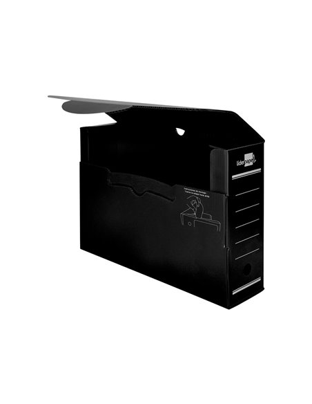 BOITE A ARCHIVES LIDERPAPEL POLYPROPYLENE ONDULE DOS  100MM 360X100X260MM COLORIS NOIR
