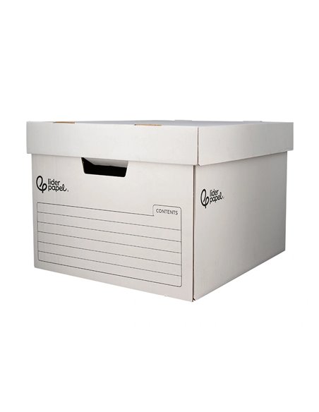 CONTAINER A ARCHIVES LIDERPAPEL CARTON MONTAGE AUTOMATIQUE POUR 3 BOITES FORMAT FOLIO / 4 CLASSEURS A-Z 387X333X260MM