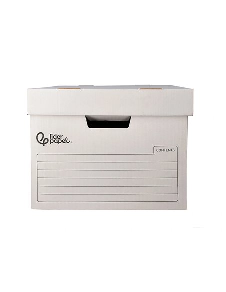CONTAINER A ARCHIVES LIDERPAPEL CARTON MONTAGE AUTOMATIQUE POUR 3 BOITES FORMAT FOLIO / 4 CLASSEURS A-Z 387X333X260MM