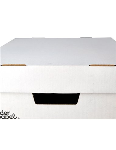 CONTAINER A ARCHIVES LIDERPAPEL CARTON MONTAGE AUTOMATIQUE POUR 3 BOITES FORMAT FOLIO / 4 CLASSEURS A-Z 387X333X260MM