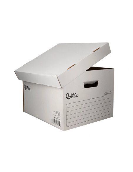 CONTAINER A ARCHIVES LIDERPAPEL CARTON MONTAGE AUTOMATIQUE POUR 3 BOITES FORMAT FOLIO / 4 CLASSEURS A-Z 387X333X260MM