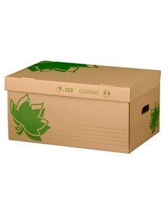 CAISSE CARTON NATURE LINE 520X350X260MM INDEXATION 3 FACES COUVERCLE RECYCLÉ RECYCLABLE EMPILABLE 2