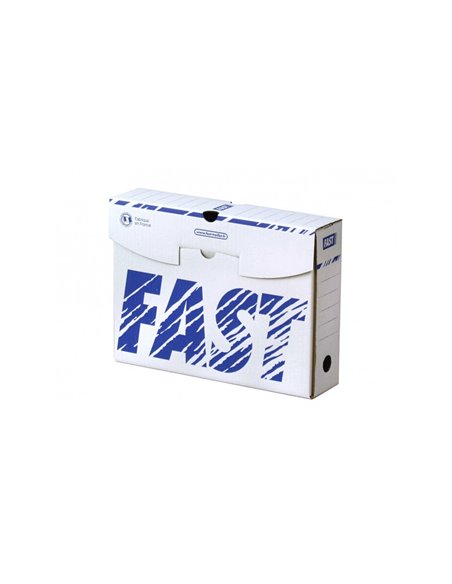 BOITE ARCHIVES FAST BASIC DIM. 33X25CM DOS 80MM COLORIS BLANC LOT 10 UNITES