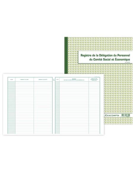 REGISTRE PIQUÉ EXACOMPTA DÉLÉGATION DU PERSONNEL DU CSE 320X240MM 30 PAGES 100G/M2