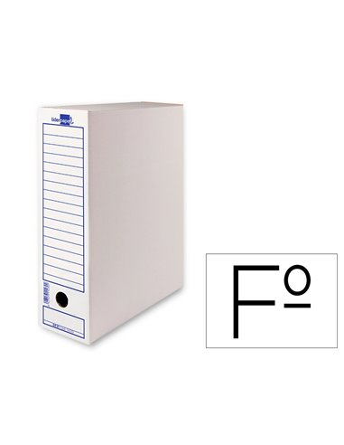 BOITE A ARCHIVES LIDERPAPEL CARTON RECYCLE 340G/M2 DOS  100MM 365X100X251MM COLORIS BLANC