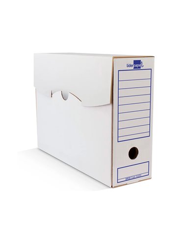 BOITE A ARCHIVES LIDERPAPEL CARTON RECYCLE 340G/M2 DOS  100MM 365X100X251MM COLORIS BLANC