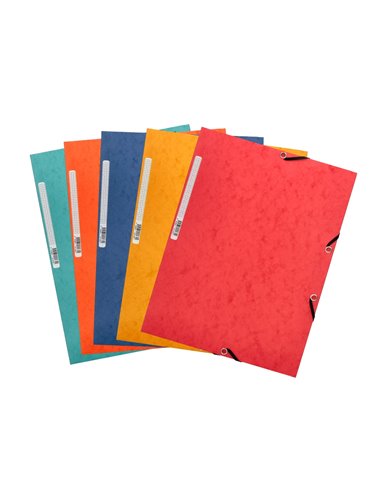 CHEMISE Q-CONNECT CARTE LUSTRÉE 375G POUR DOCUMENTS A4 320X243MM 3 RABATS COLORIS ASSORTIS