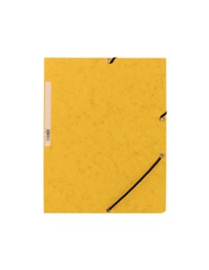 CHEMISE Q-CONNECT CARTE LUSTRÉE 375G POUR DOCUMENTS A4 320X243MM 3 RABATS COLORIS JAUNE 2