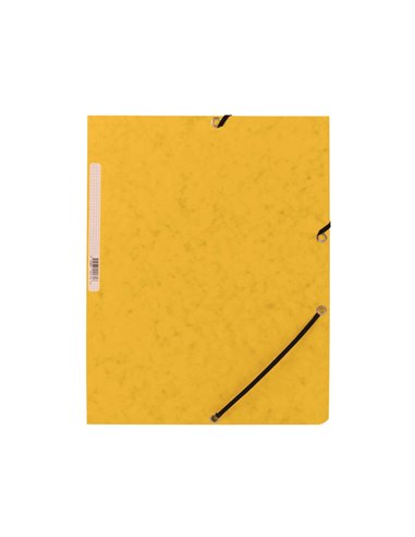 CHEMISE Q-CONNECT CARTE LUSTRÉE 375G POUR DOCUMENTS A4 320X243MM 3 RABATS COLORIS JAUNE