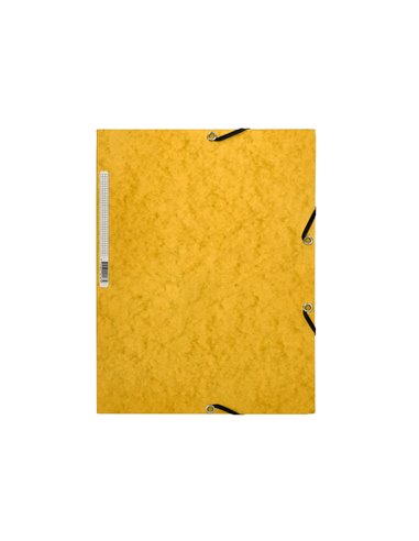 CHEMISE Q-CONNECT CARTE LUSTRÉE 375G POUR DOCUMENTS A4 320X243MM 3 RABATS COLORIS JAUNE