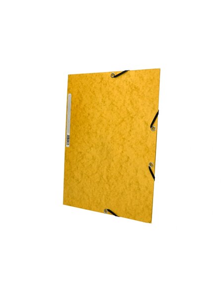 CHEMISE Q-CONNECT CARTE LUSTRÉE 375G POUR DOCUMENTS A4 320X243MM 3 RABATS COLORIS JAUNE