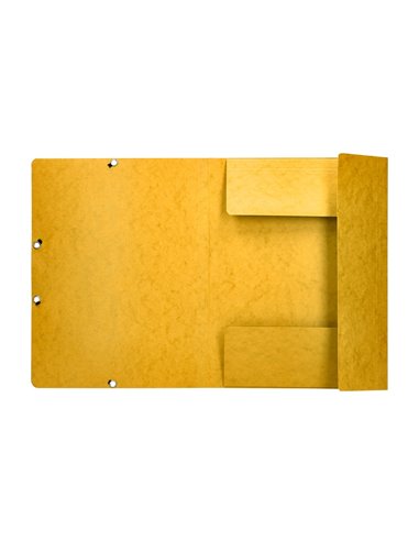 CHEMISE Q-CONNECT CARTE LUSTRÉE 375G POUR DOCUMENTS A4 320X243MM 3 RABATS COLORIS JAUNE