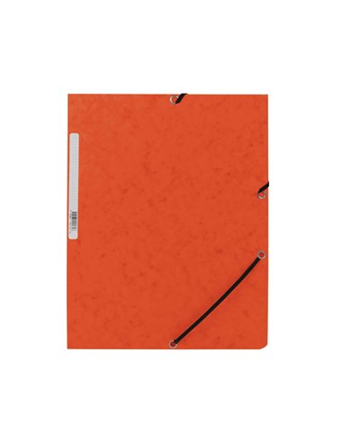 CHEMISE Q-CONNECT CARTE LUSTRÉE 375G POUR DOCUMENTS A4 320X243MM 3 RABATS COLORIS ORANGE