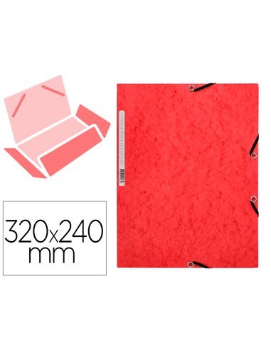 CHEMISE Q-CONNECT CARTE LUSTRÉE 375G POUR DOCUMENTS A4 320X243MM 3 RABATS COLORIS ROUGE