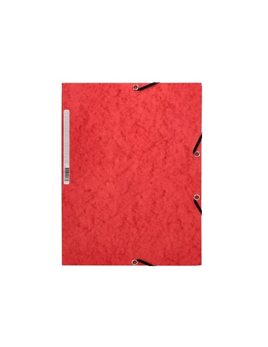 CHEMISE Q-CONNECT CARTE LUSTRÉE 375G POUR DOCUMENTS A4 320X243MM 3 RABATS COLORIS ROUGE