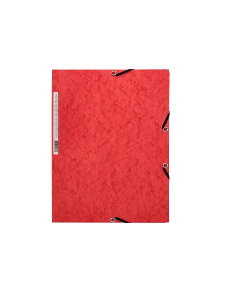 CHEMISE Q-CONNECT CARTE LUSTRÉE 375G POUR DOCUMENTS A4 320X243MM 3 RABATS COLORIS ROUGE