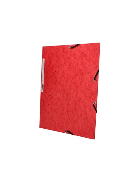 CHEMISE Q-CONNECT CARTE LUSTRÉE 375G POUR DOCUMENTS A4 320X243MM 3 RABATS COLORIS ROUGE