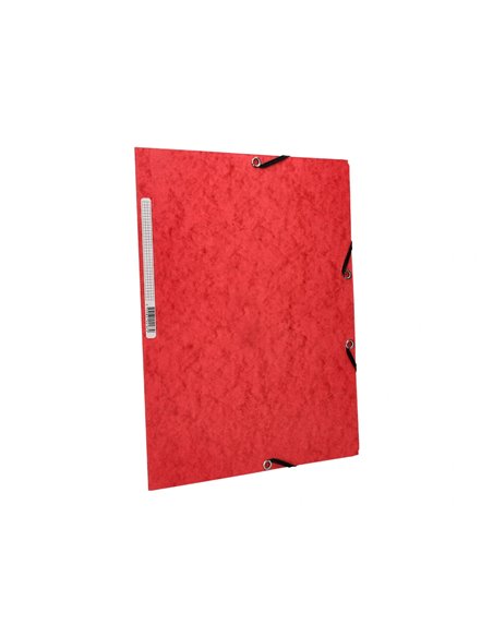 CHEMISE Q-CONNECT CARTE LUSTRÉE 375G POUR DOCUMENTS A4 320X243MM 3 RABATS COLORIS ROUGE