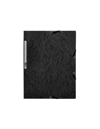 CHEMISE Q-CONNECT CARTE LUSTRÉE 375G POUR DOCUMENTS A4 320X243MM 3 RABATS COLORIS NOIR