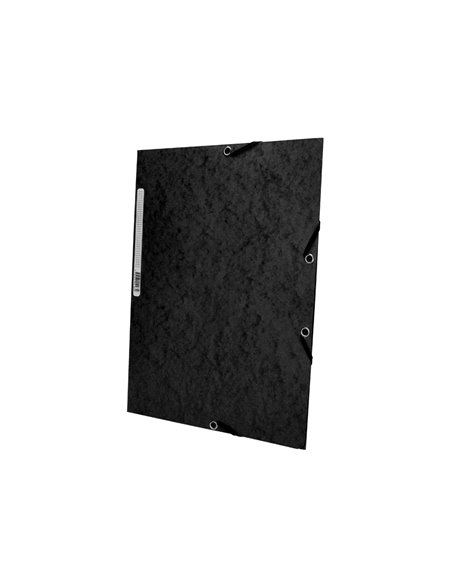 CHEMISE Q-CONNECT CARTE LUSTRÉE 375G POUR DOCUMENTS A4 320X243MM 3 RABATS COLORIS NOIR